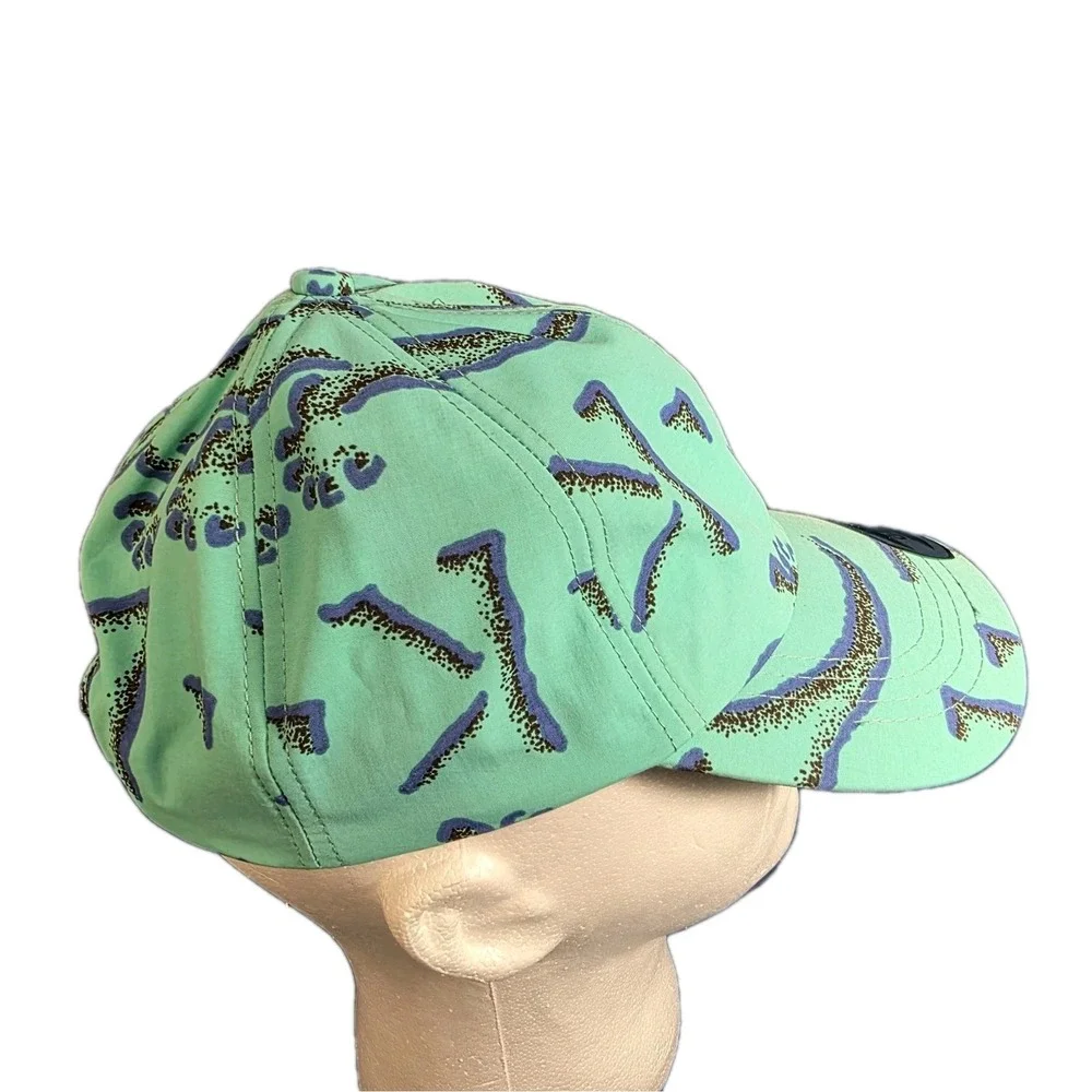 Vintage Gecko Hawaii Lizard Glasses ‎ AOP All Over Print Strapback Hat OSFM Teal
